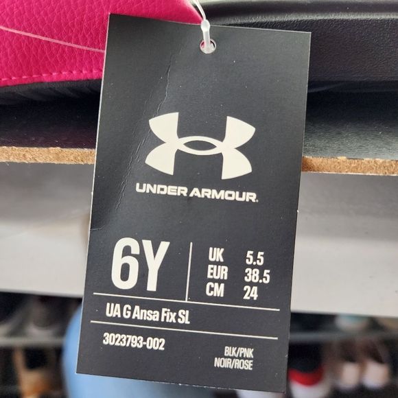 *Sold New Under Armour Ansa Fix Black Pink Slides - Picture 7 of 7